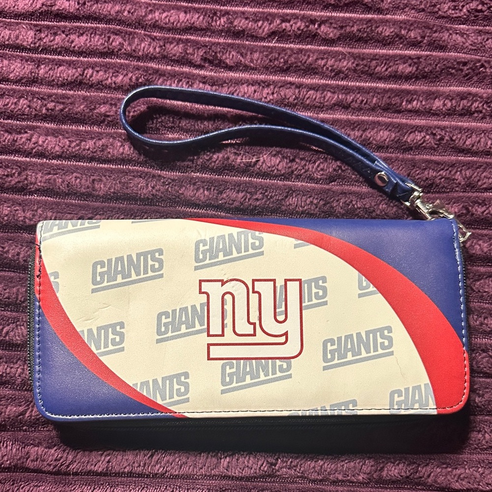 Blue and Red NY Giants Wristlet